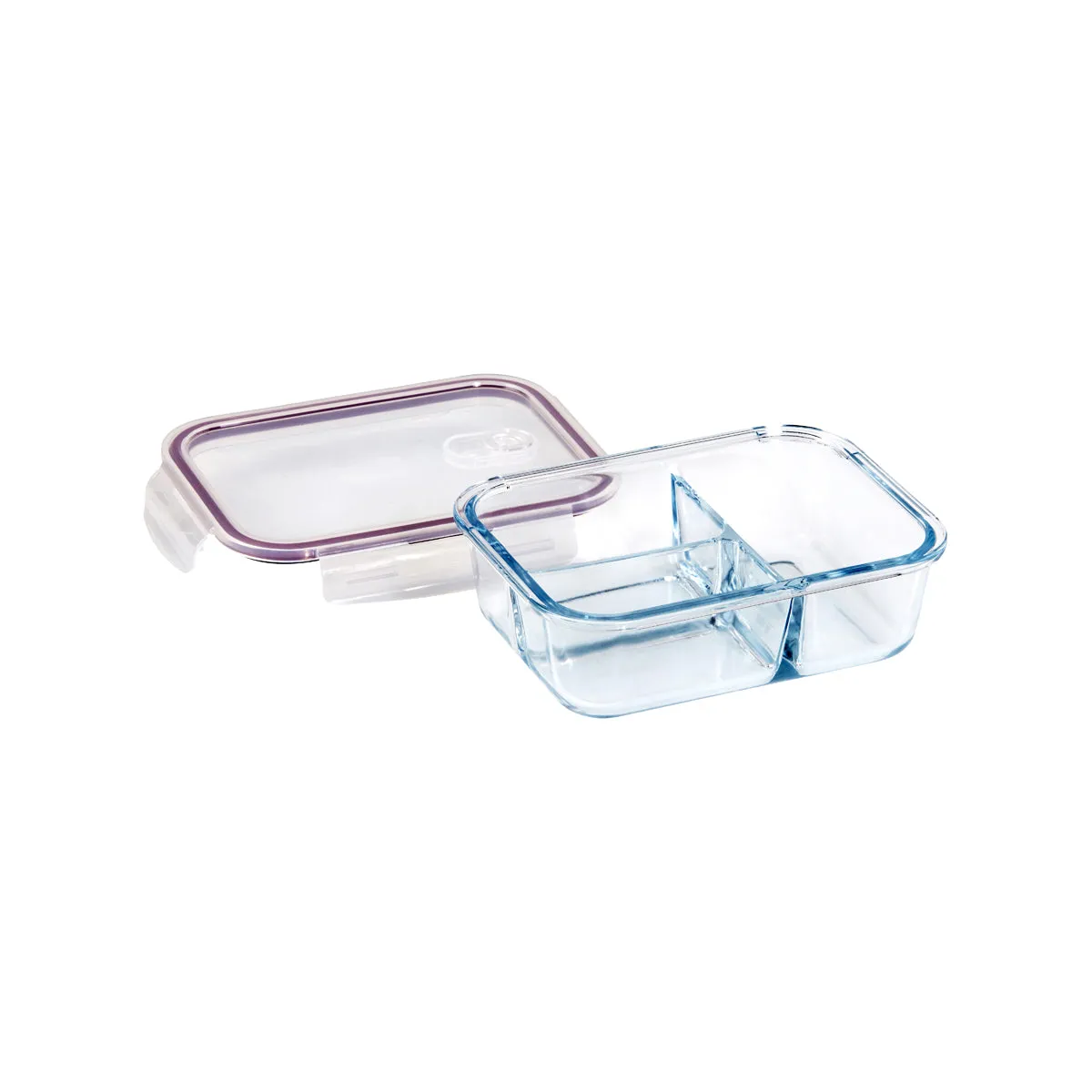 Glass Containers 3 Divider Rectangular 1000ml