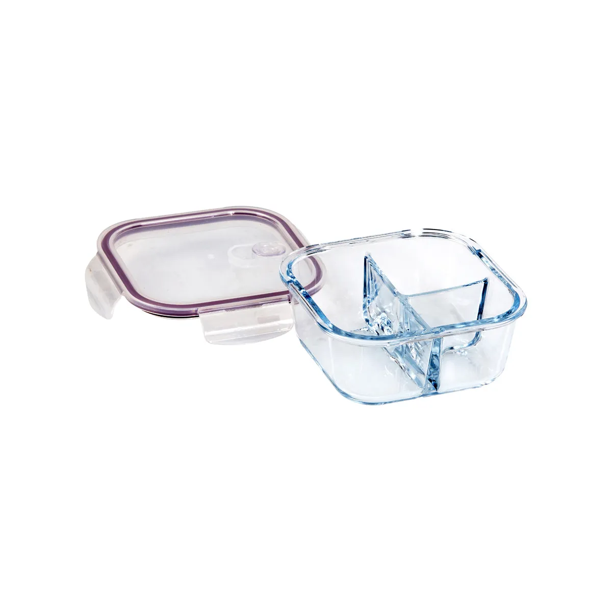 Glass Containers 3 Divider Square 800ml