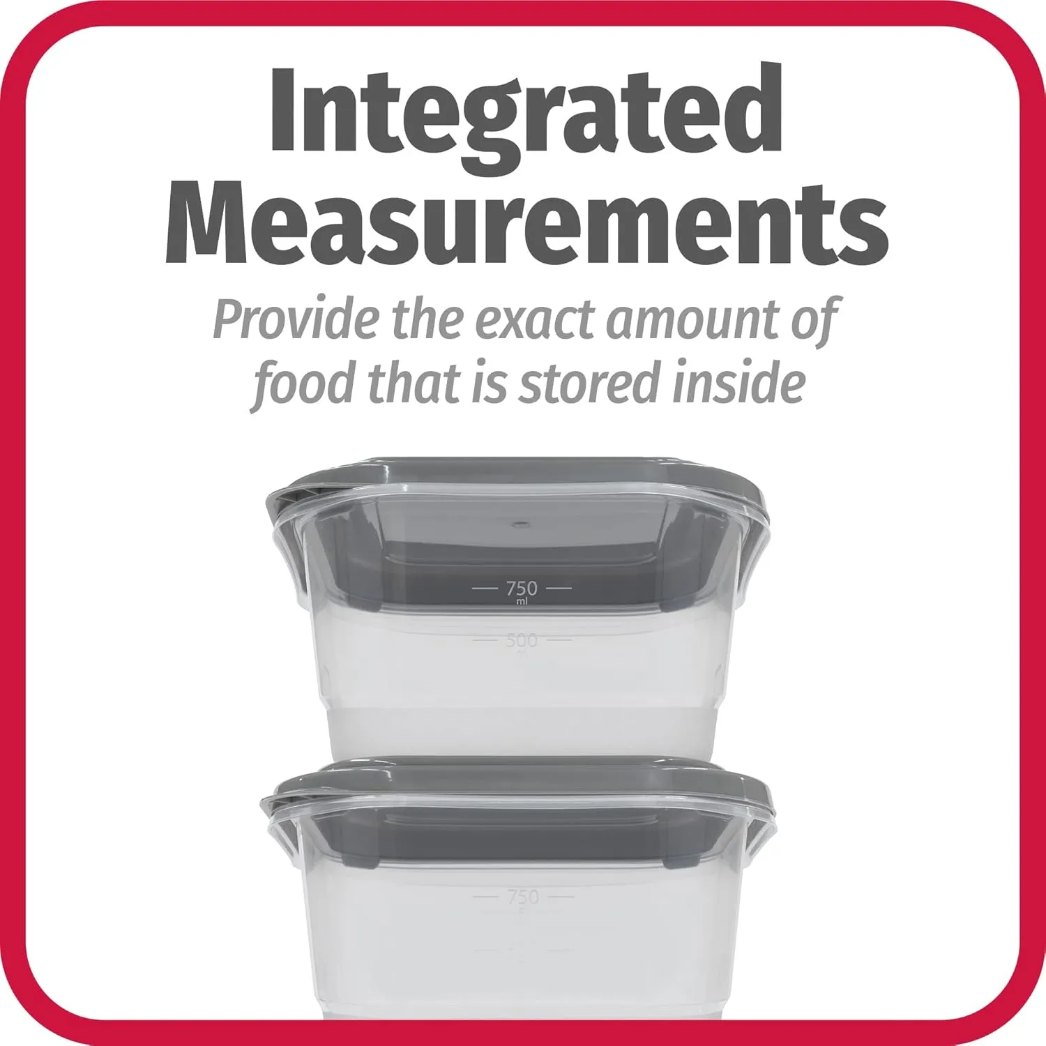 GoodCook EveryWare 34-Piece BPA-Free Plastic Food Storage Containers with Lids (Set of 17), Clear/Grey