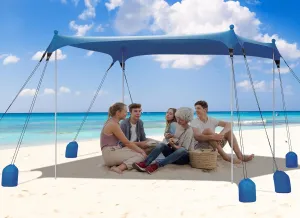 Gorich Beach Tent Sun Shelter with 8 Sandbags, UPF50  Protection & Windproof Pop Up Beach Canopy Tent Sun Shade for Family, Travel & Camping, Easy Setup Canopy Umbrella