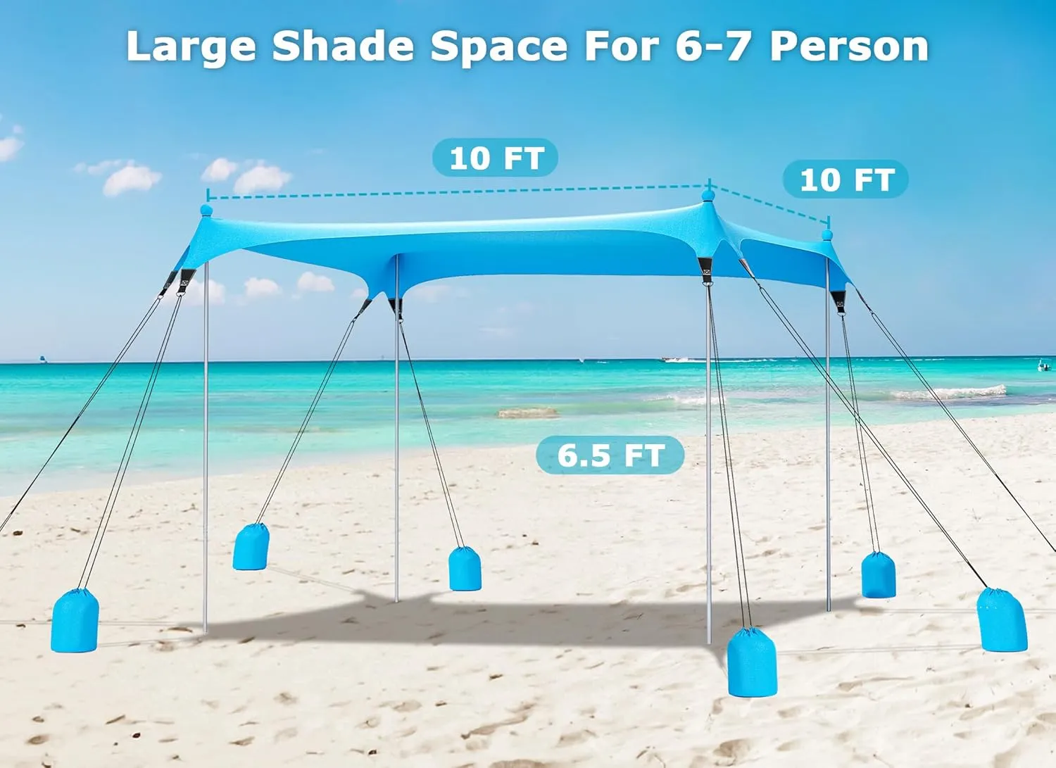 Gorich Beach Tent Sun Shelter with 8 Sandbags, UPF50  Protection & Windproof Pop Up Beach Canopy Tent Sun Shade for Family, Travel & Camping, Easy Setup Canopy Umbrella