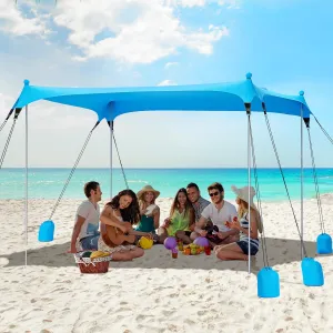 Gorich Beach Tent Sun Shelter with 8 Sandbags, UPF50  Protection & Windproof Pop Up Beach Canopy Tent Sun Shade for Family, Travel & Camping, Easy Setup Canopy Umbrella