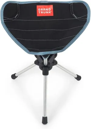 GRAND TRUNK Compass 360° Swivel Camping Stool – Ultra-Light, Foldable & Rotating Travel Chair – Compact & Durable for Outdoors, Hiking, and Fishing – Black