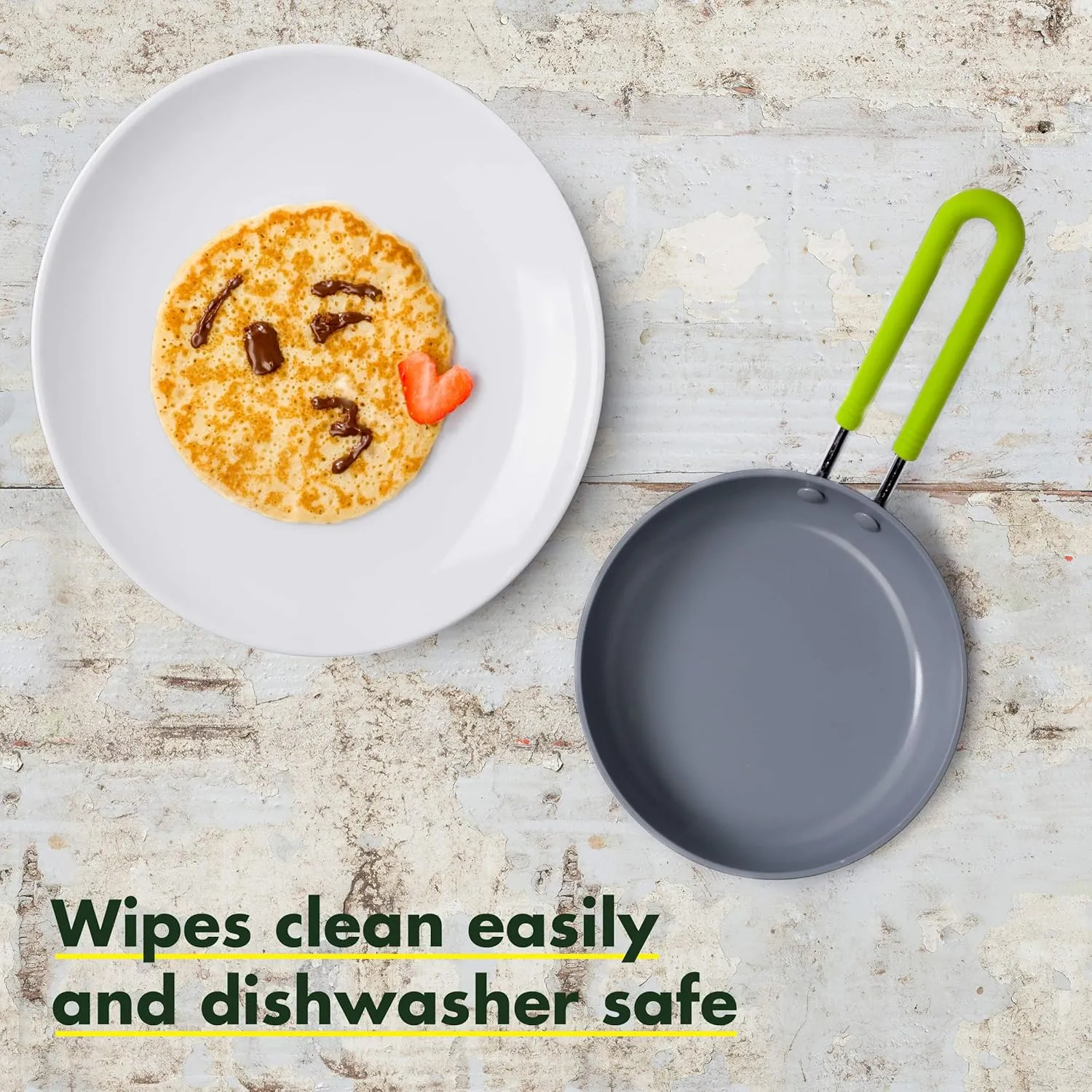 GreenPan Mini Healthy Ceramic Nonstick, 5" Round Egg Pan, PFAS-Free, Dishwasher Safe, Stay Cool Handle, Black