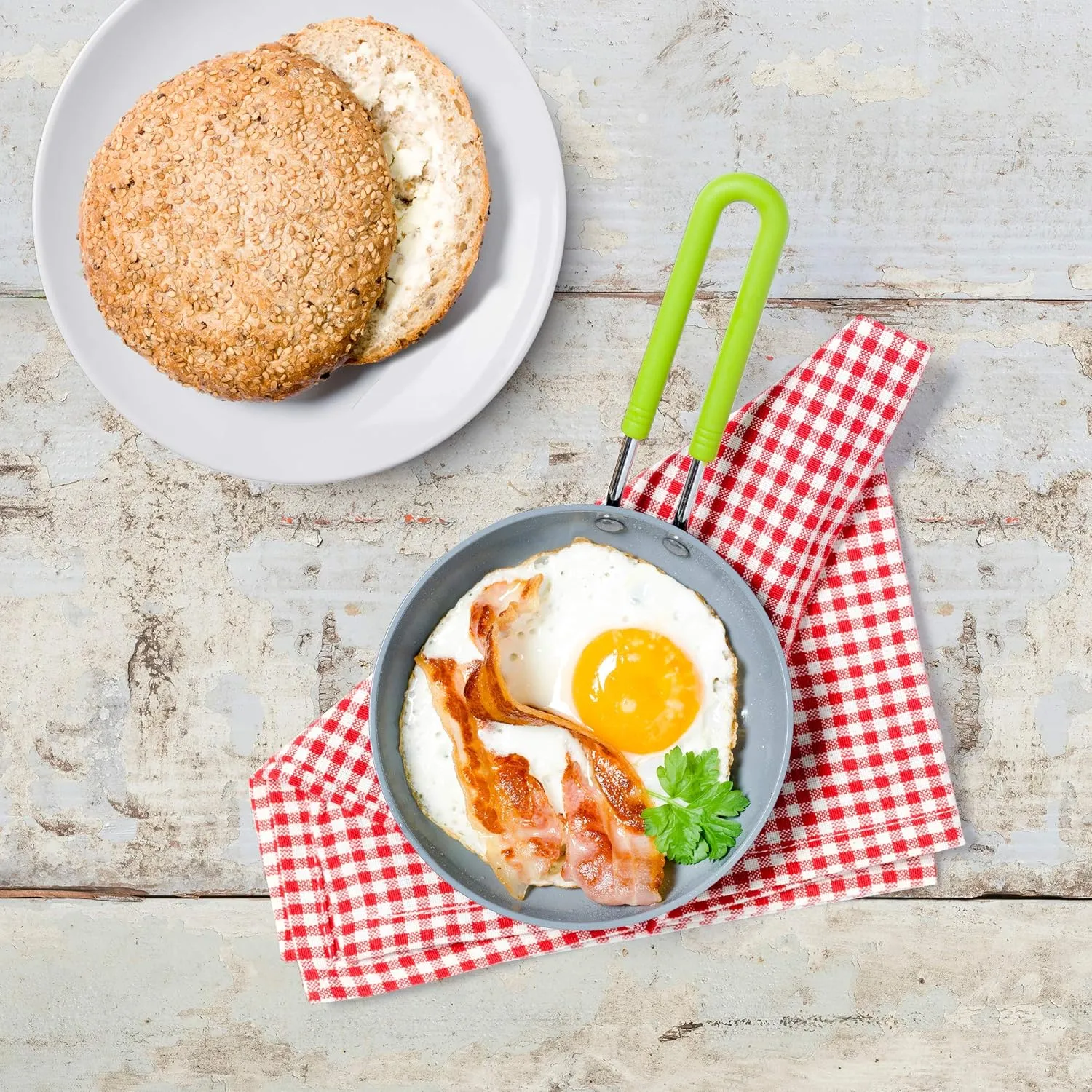 GreenPan Mini Healthy Ceramic Nonstick, 5" Round Egg Pan, PFAS-Free, Dishwasher Safe, Stay Cool Handle, Black