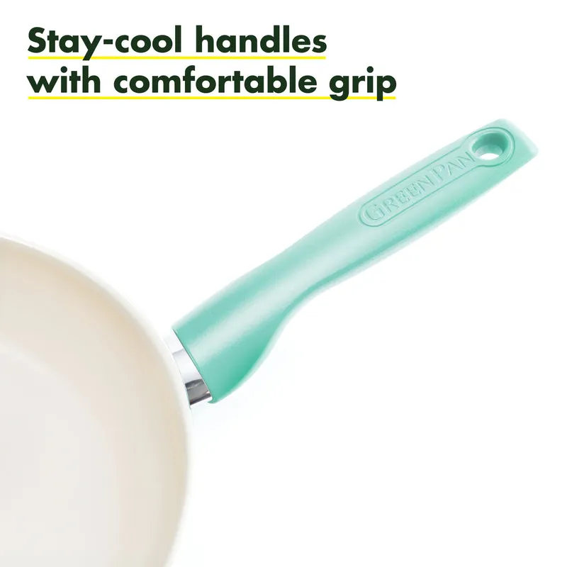 GreenPan Rio Ceramic Coated Aluminum Fry Pan 12 in. Turquoise