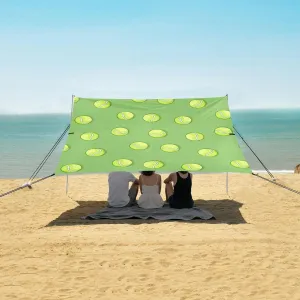 Grenn Tennis Balls Beach Canopy Tent Anti-UV & Wind Resistant, Camping Sun Shelter Easy Setup Portable,Outdoor Shade Tents with Sandbags,Sand Shovels,Ground Pegs & Stability Poles
