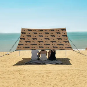 Grizzly Bear Beach Canopy Tent Anti-UV & Wind Resistant, Paw Camping Sun Shelter Easy Setup Portable,Outdoor Shade Tents with Sandbags,Sand Shovels,Ground Pegs & Stability Poles