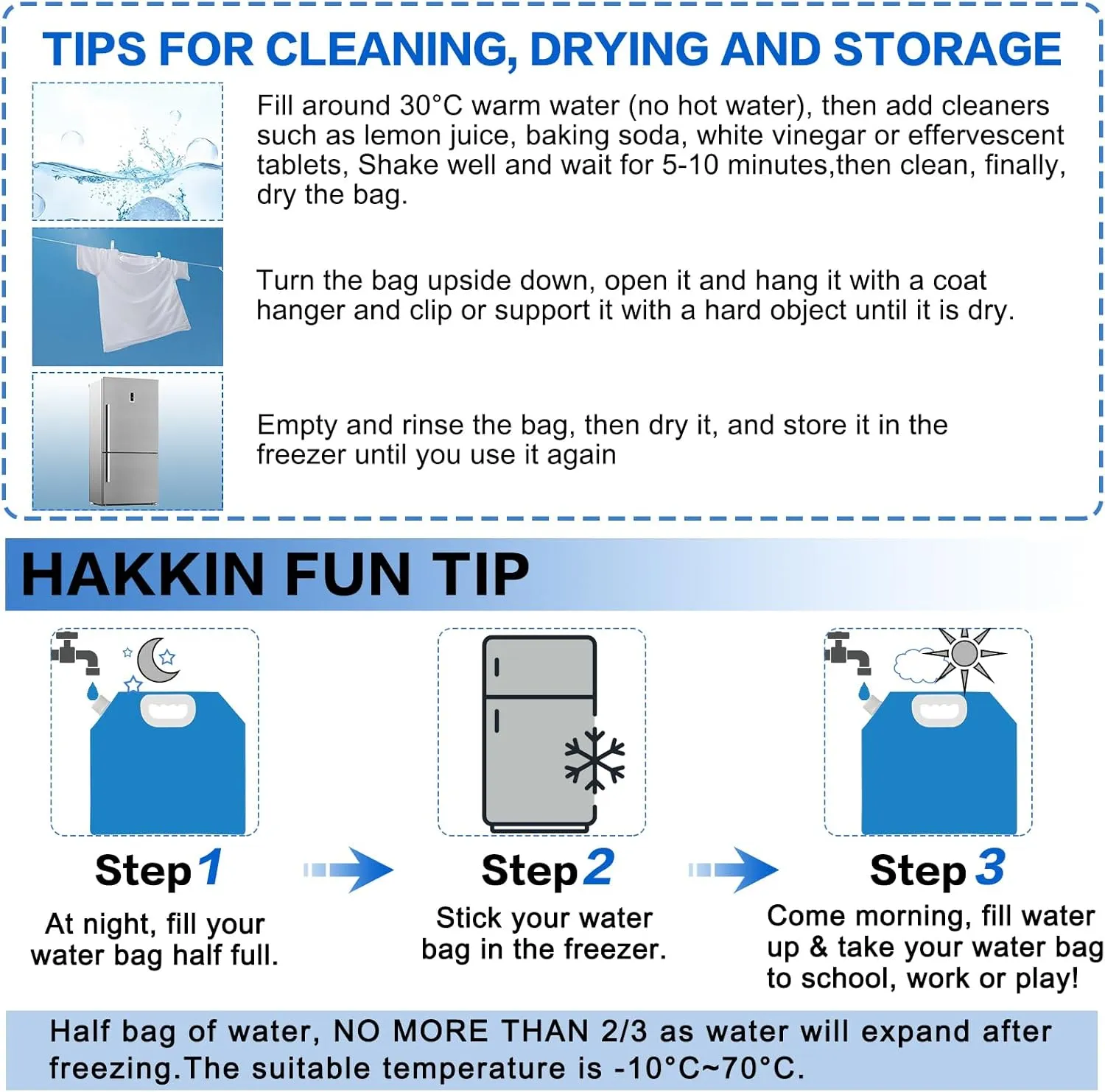 Hakkin 4Pack Collapsible Water Container Bag with spouts, 5L/(1.3 Gallon) Water Jug No-Leak Freezable Portable BPA Free Food Grade Plastic Emergency Storage Jug for Camping, Hiking, Travel