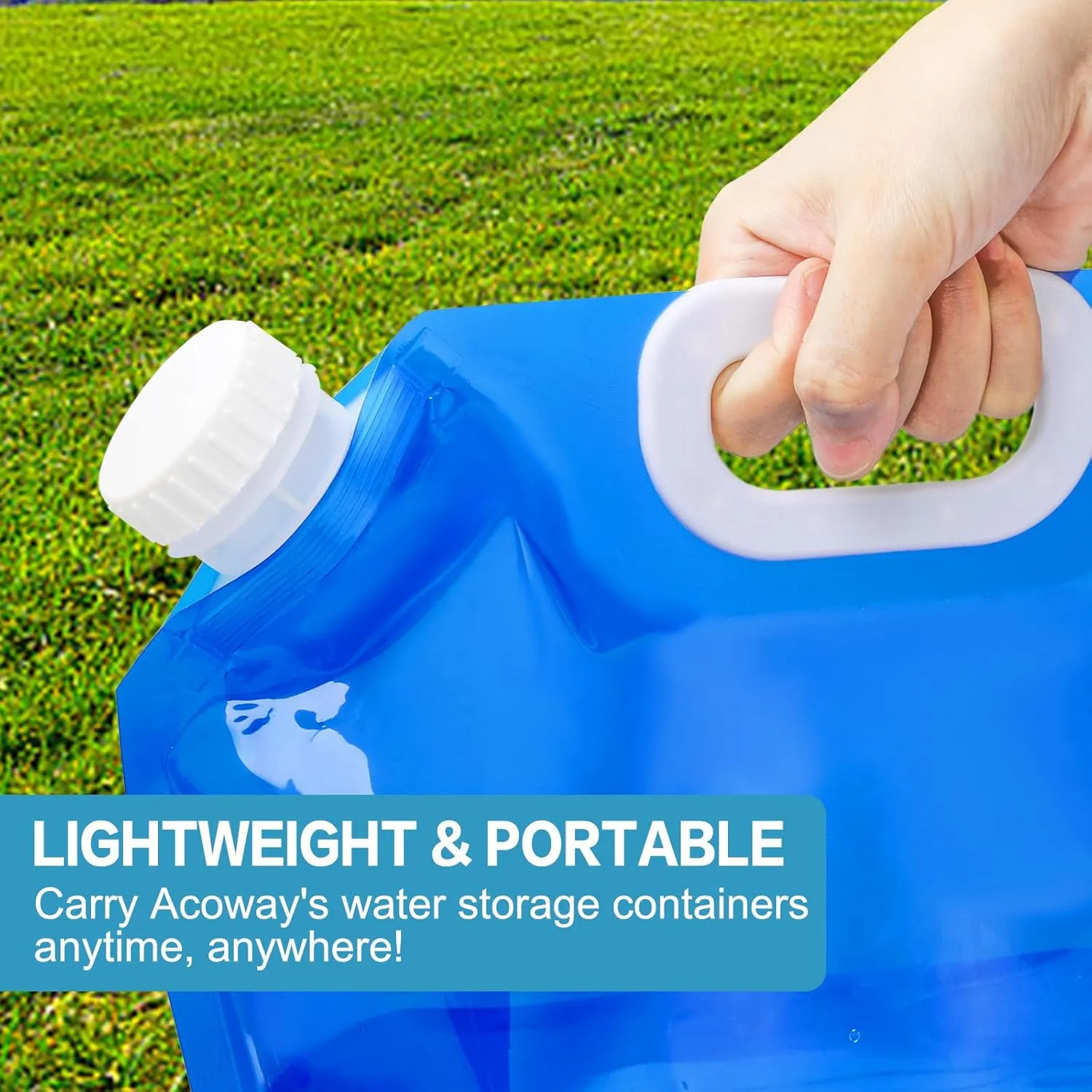 Hakkin 4Pack Collapsible Water Container Bag with spouts, 5L/(1.3 Gallon) Water Jug No-Leak Freezable Portable BPA Free Food Grade Plastic Emergency Storage Jug for Camping, Hiking, Travel