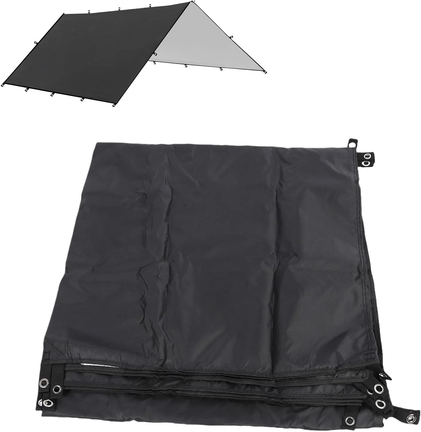Hammock Rain Fly, Camping Tent Tarp Multifunctional Rain Sun Proof Traveling Awning with Ground Nails, Large Shelter for Outdoor Camping, Picnics, Hiking (L)