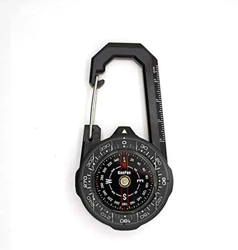 Hanging Button Pointer Type Compass Two Sets of Indexing Systems to Meet Different Needs Design Waterproof Carabiner Outdoor Compass