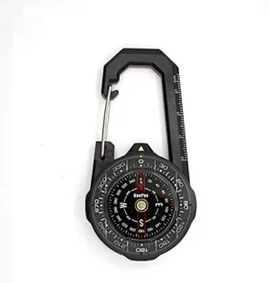 Hanging Button Pointer Type Compass Two Sets of Indexing Systems to Meet Different Needs Design Waterproof Carabiner Outdoor Compass