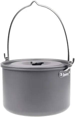 Hanging Pot with Lid Pot Heat-Resistant Cookware Wild Supplies Durable 5-8 People Walking Pot Outdoor Campfire Barbecue Cooking Tripod