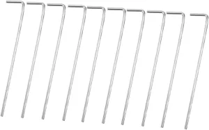 Happyyami 32Pcs Shaped Tent Stakes Heavy Duty Iron Pegs for Secure Anchoring of Tents and Tarps Wind Resistant Easy to Use for Camping and Outdoor Activities