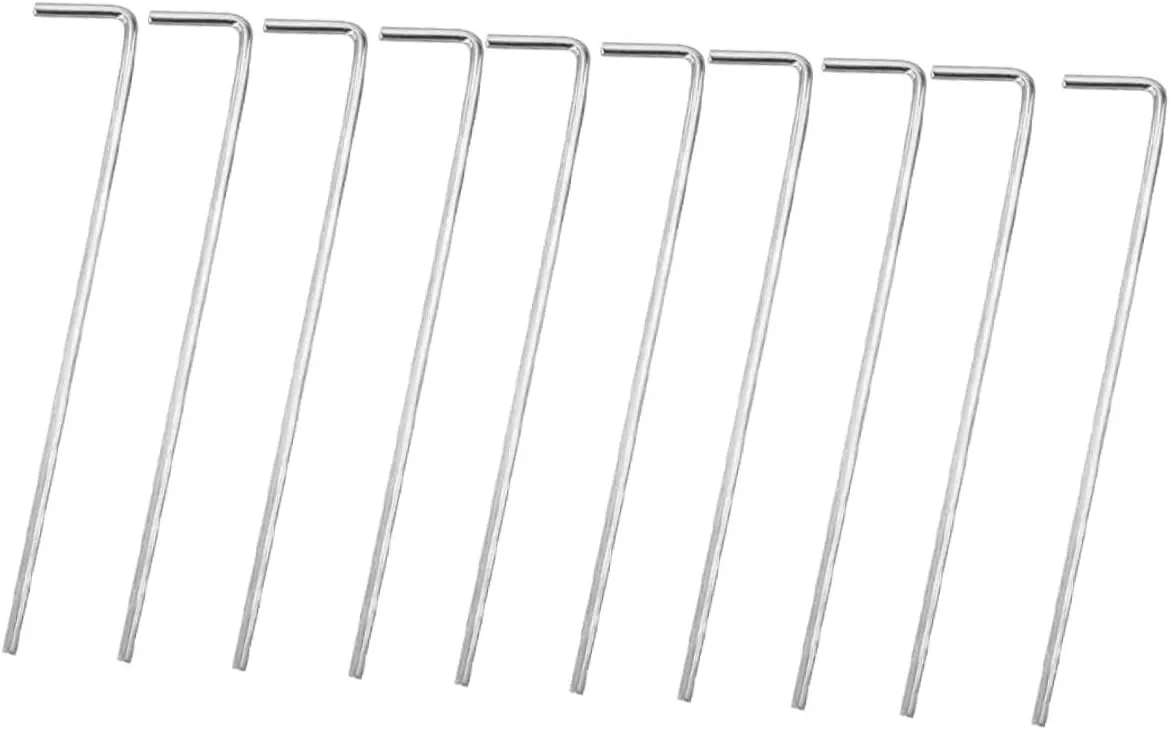 Happyyami 32Pcs Shaped Tent Stakes Heavy Duty Iron Pegs for Secure Anchoring of Tents and Tarps Wind Resistant Easy to Use for Camping and Outdoor Activities