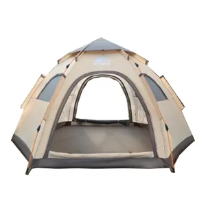 Hewolf Automatic 4 person Hexa Tent - Tan
