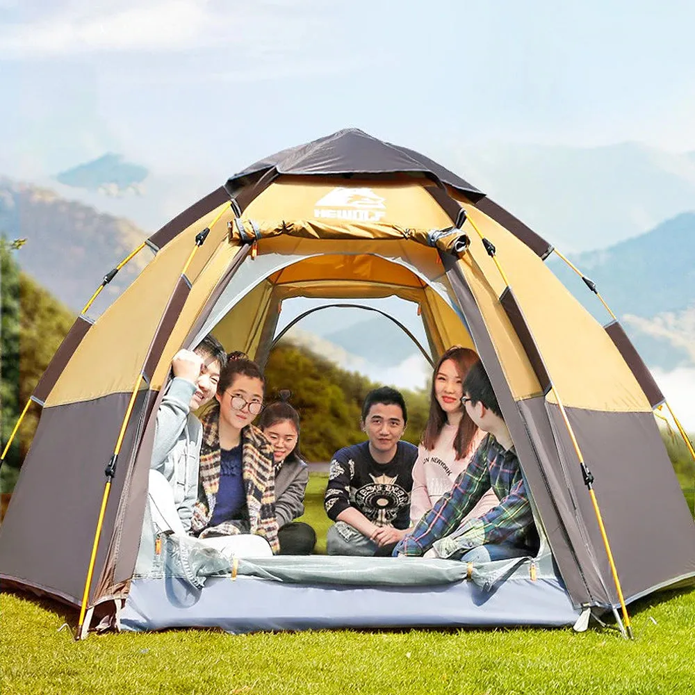 Hewolf Automatic 4 person Hexa Tent - Tan