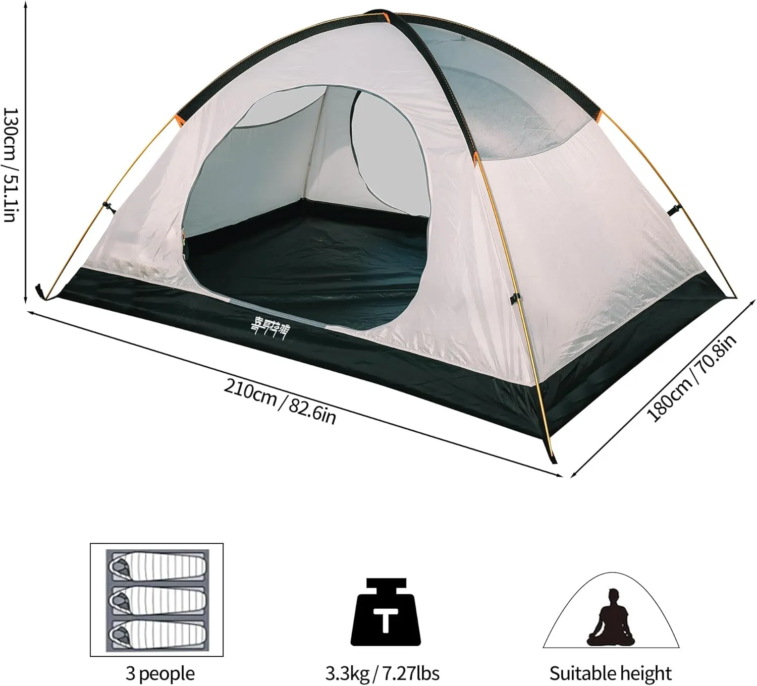 Himalaya 2/3 Person 4 Season Tent - Winter Tent, Waterproof, Windproof, Lightweight, Portable, PU5000 for Camping, Hiking, Mountaineering