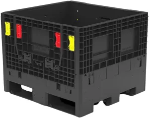 Hudson Exchange 32 x 30 x 34" (1800 lb Capacity) Collapsible Bulk Container With Access Doors, Black