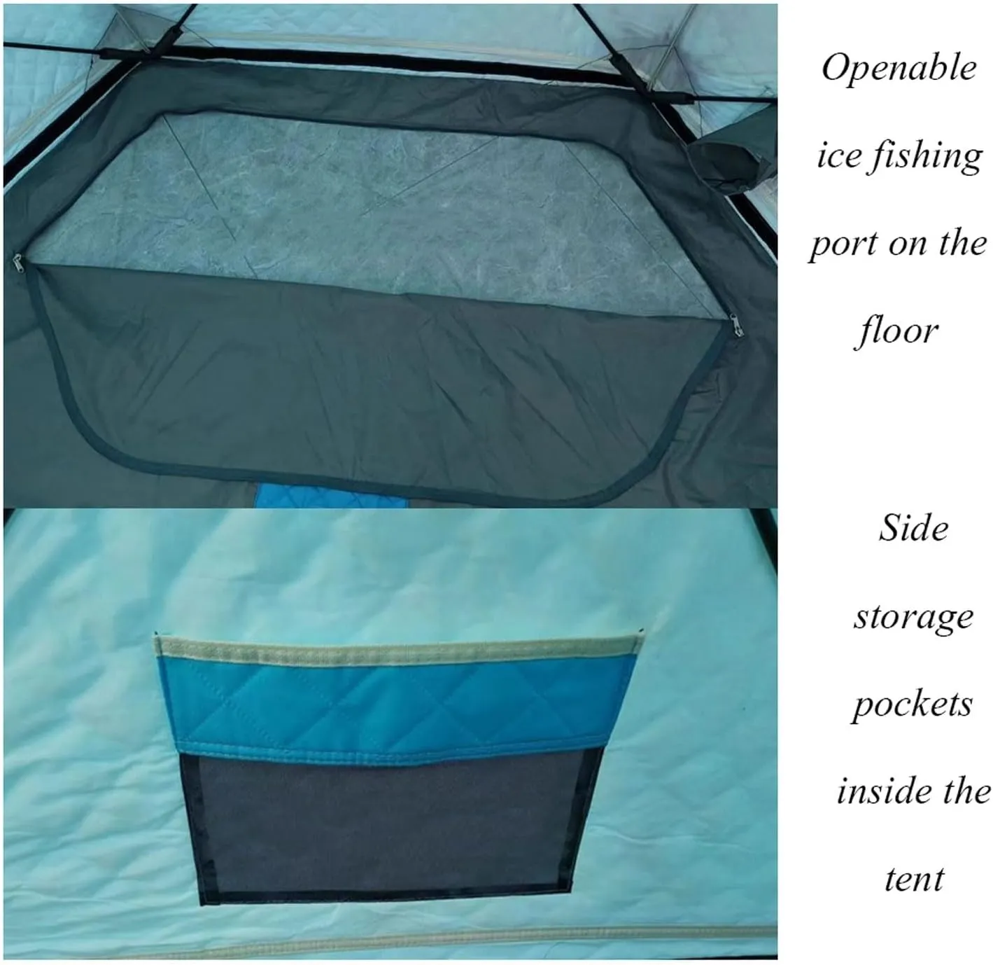 ice Fishing Tent ice Fishing shelter Insulated 3-4 Person Portable Quick-Open Hexagonal Warm and Anti-Cold Ice Fishing Tent with Chimney(Color:5)