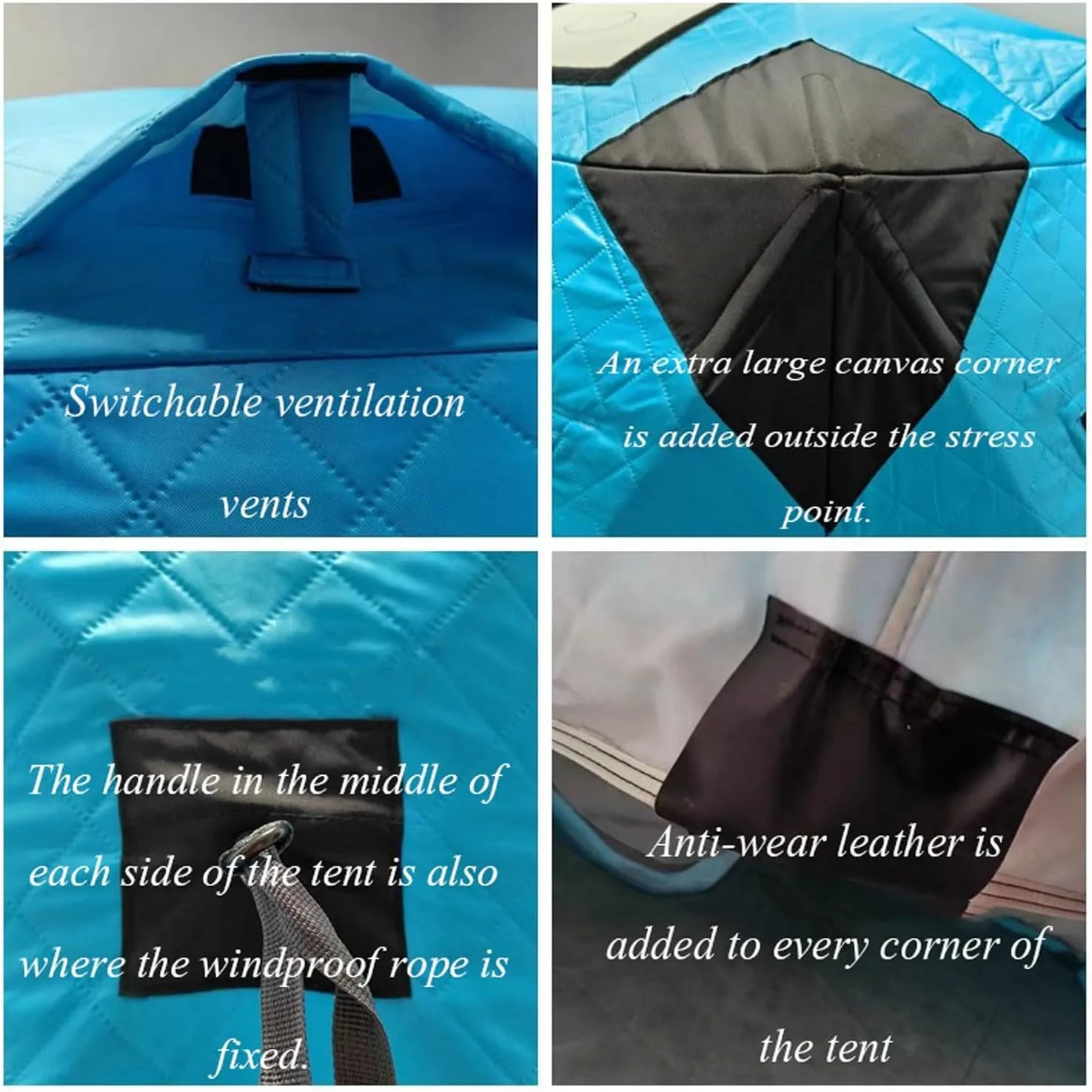 ice Fishing Tent ice Fishing shelter Insulated 3-4 Person Portable Quick-Open Hexagonal Warm and Anti-Cold Ice Fishing Tent with Chimney(Color:5)