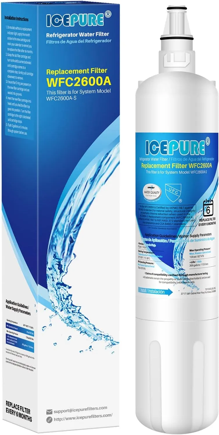 ICEPURE 4204490 Replacement For Sub Zero, Sub-Zero 4204490, 4290510 Refrigerator Water Filter, 1PACK
