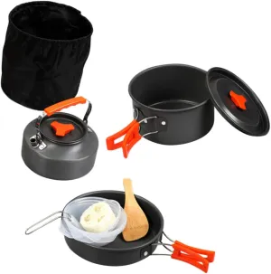 in-1 Portable Pot Set Cooking Kit for 1-2 People Outdoor Camping Picnic