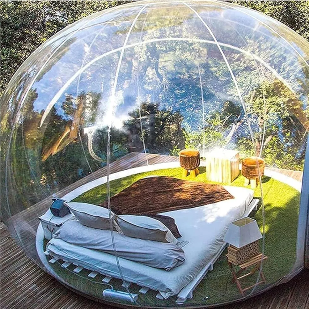 Inflatable Bubble Camping Tent, Outdoor Rainproof Transparent Dome Bubble House Family Backyard Stargazing Outdoor Camping Bubble Tent(4m 13feet)