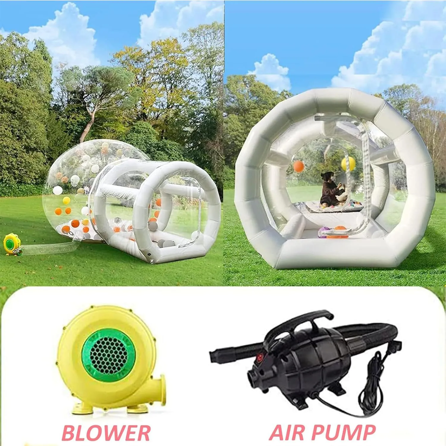 Inflatable Bubble Tent, Inflatable Bubble Camping Tent/Outdoor Rainproof Transparent Dome Bubble House, Suitable for DIY Family Backyard Stargazing Outdoors,5m/16ft
