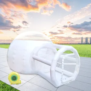 Inflatable Bubble Tent Transparent D-Ring Single Tunnel Bubble House Dome Greenhouse 2-3 People Tent for Camping w/Blower for Indoor/Outdoor Family Backyard Camping Festivals Stargazing