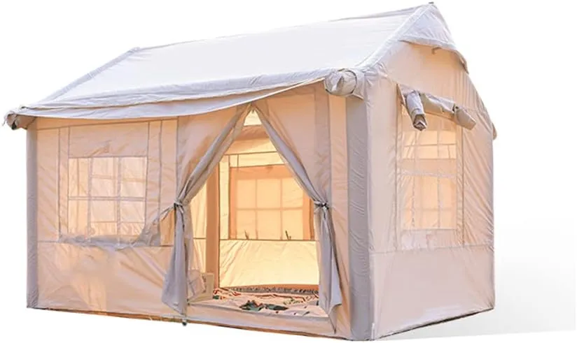 Inflatable Camping Tent with Air Pump, Outdoor Leisure 4.8m2 Easy Setup 4 Season Glamping Tents for Fishing, Camping & Hiking
