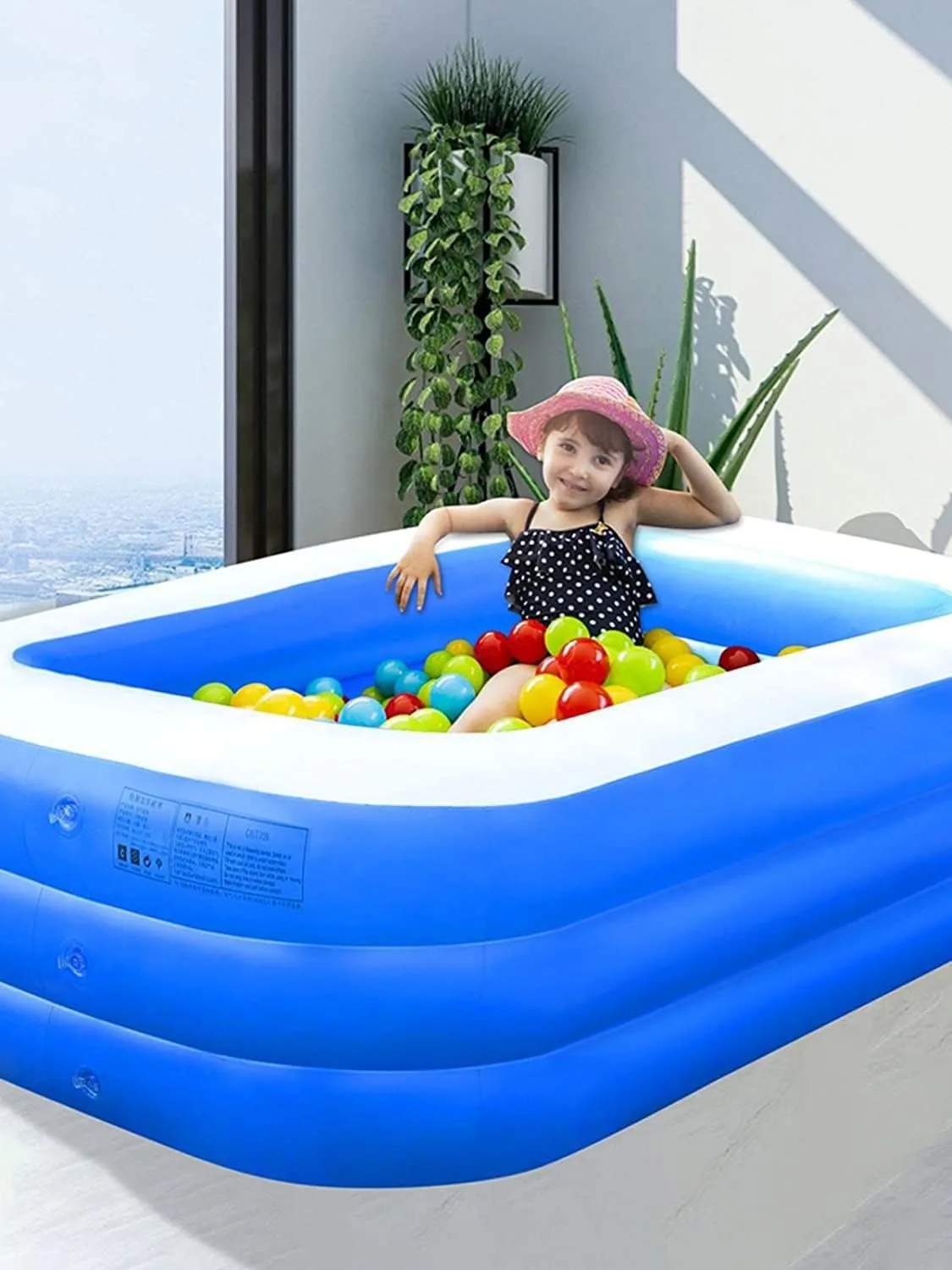 Inflatable Swimming Pool-TINKLE WELL Kiddie Pool 71" X 55" X 23" | Durable and Thickened Design for Kids, Toddlers, and Adults | Ideal for Outdoor, Garden, Backyard, and Summer Water Parties
