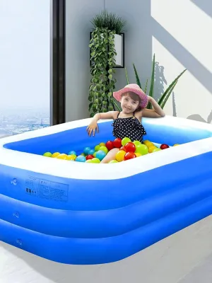 Inflatable Swimming Pool-TINKLE WELL Kiddie Pool 71" X 55" X 23" | Durable and Thickened Design for Kids, Toddlers, and Adults | Ideal for Outdoor, Garden, Backyard, and Summer Water Parties