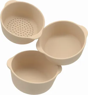 Inspire My Play - 3 x Nesting Bowls and Sieve - Perfect for Sensory PlayTray - Sensory Bin Accessories - Special Education Classroom Supplies - Montessori Education Toys - Natural