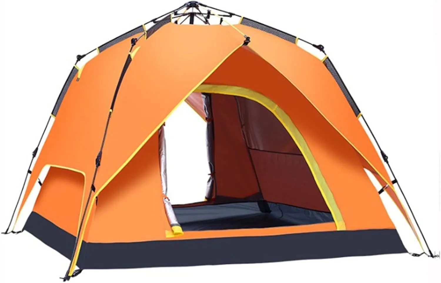 Instant Automatic Pop Up Tent, 3-4 Persons Family Camping Tent Portable Lightweight Tent,Waterproof Windproof, Sun Protection,Perfect for Beach,Outdoor,Traveling,Hiking,Hunting,Fishing, Etc (Orange)