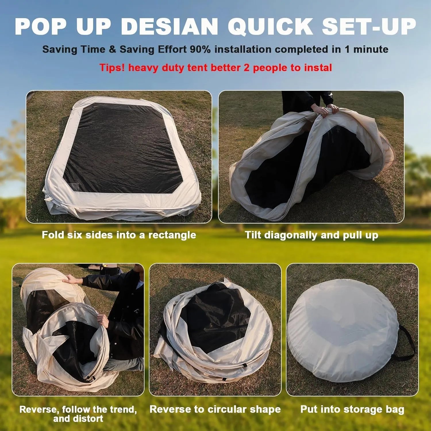 Instant Pop-Up Mesh Camping Tent