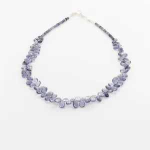 Iolite Briollie beads on a Sterling Clasp Necklace