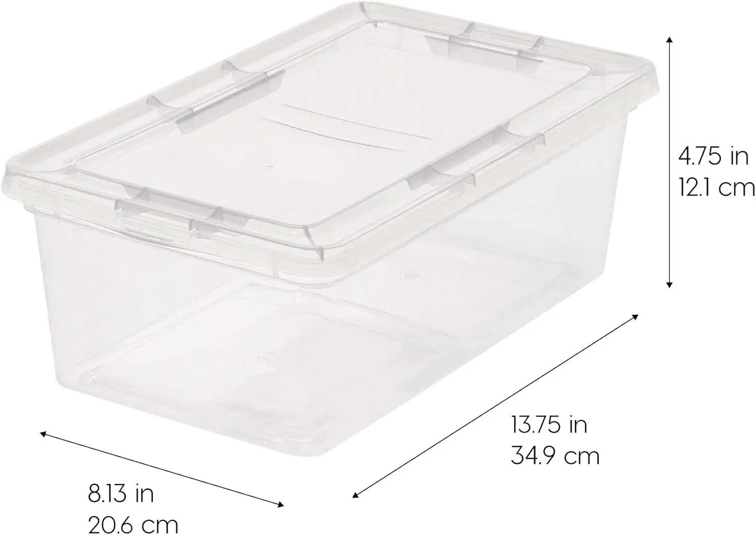 IRIS USA 7 Quarts Plastic Storage Container Bin with Latching Lid, 12 Pack, Nestable Box Tote Closet Game Organization Teacher Tools Art Supplies Shoe Shoebox Stackable