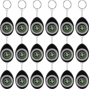Janinka 18 Pcs Small Keychain Compass Survival Compass Bulk Compass for Kids Pocket Mini Compass for Outdoor Hiking Camping Hunting Climbing