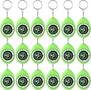 Janinka 18 Pcs Small Keychain Compass Survival Compass Bulk Compass for Kids Pocket Mini Compass for Outdoor Hiking Camping Hunting Climbing