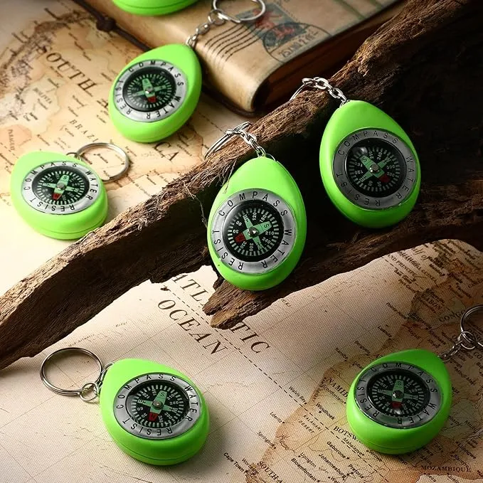 Janinka 18 Pcs Small Keychain Compass Survival Compass Bulk Compass for Kids Pocket Mini Compass for Outdoor Hiking Camping Hunting Climbing