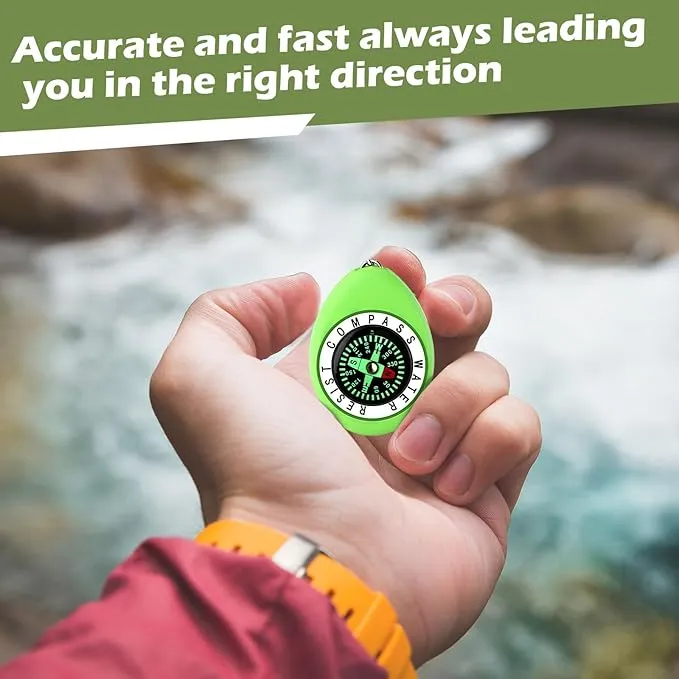 Janinka 18 Pcs Small Keychain Compass Survival Compass Bulk Compass for Kids Pocket Mini Compass for Outdoor Hiking Camping Hunting Climbing