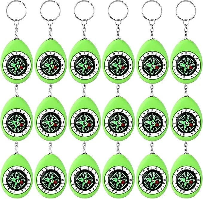 Janinka 18 Pcs Small Keychain Compass Survival Compass Bulk Compass for Kids Pocket Mini Compass for Outdoor Hiking Camping Hunting Climbing