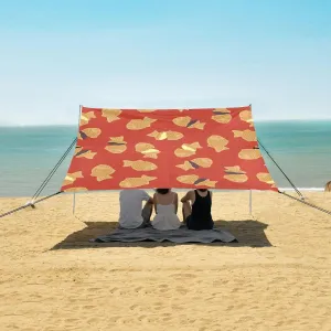 Japanese Taiyaki Fish Pattern Beach Camping Tent Sun Shelter for Whole Family, Beach Shade Canopy with UPF50  UV Protection,Easy Set Up and Carry,Outdoor Shade for Trips, Fishing, Backyard Fun
