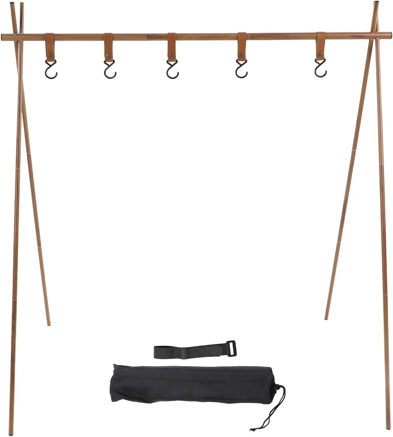 JEOZBM Camping Hanging Rack, Aluminum Alloy Foldable Portable Campsite Storage Rack for BBQ Party Picnic
