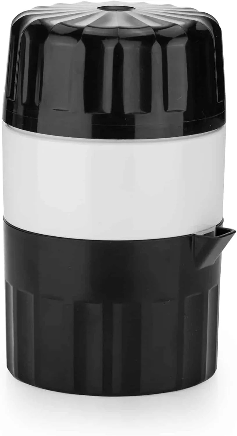 Juice Press • Citrus Press for Fresh Fruit/Vegetable Juices • Juicer with Juice Container • Manual Lemon & Orange Press • Citrus Juicer • Fruit Squeezer • Color: Black