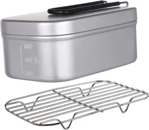 KICHOUSE Lunch Ware Set 2pcs Aluminum Lunch Boxes Portable Pot Outdoor Camping Aluminum Lunch Box for Student