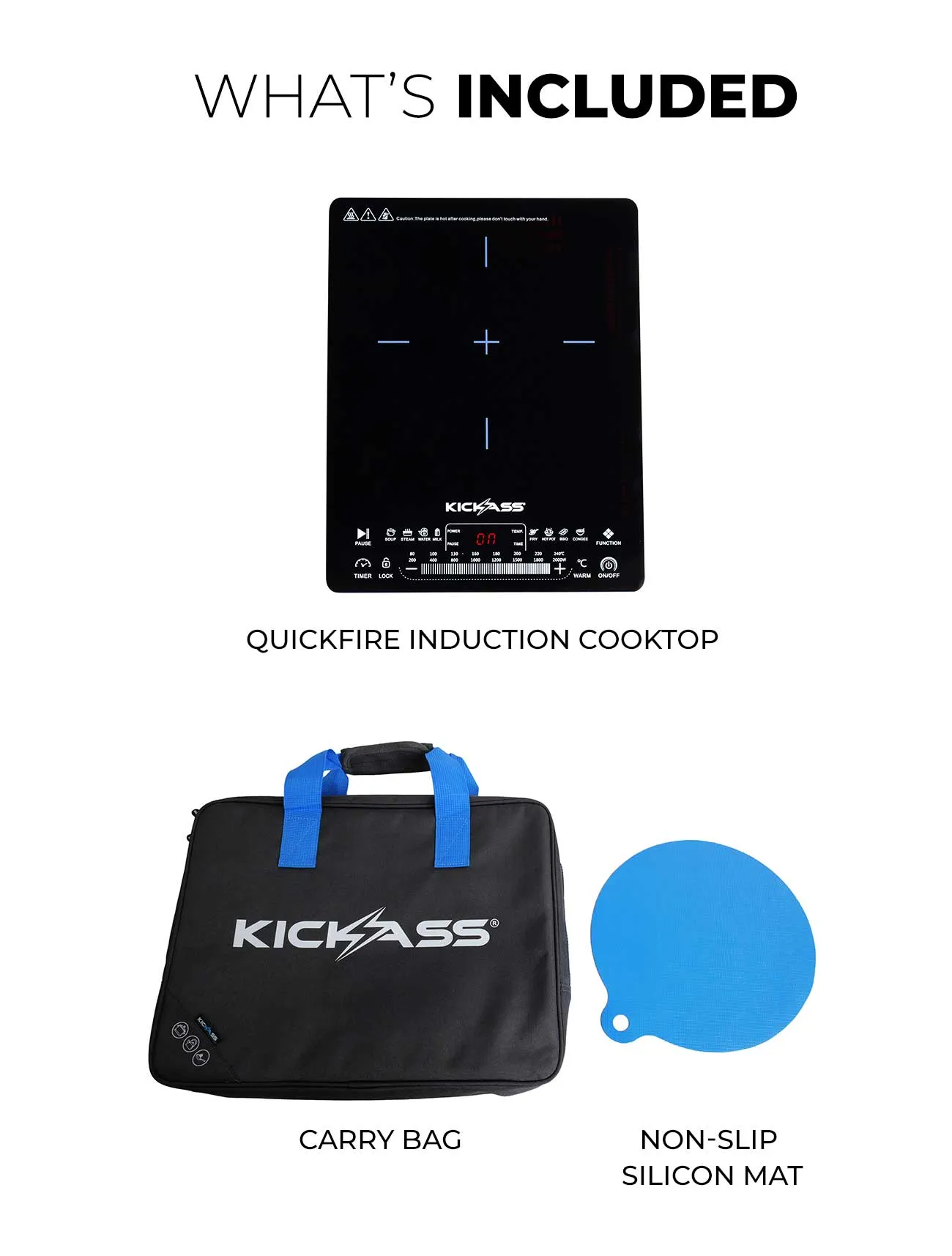 KickAss Quickfire 2000W Portable Induction Cook top