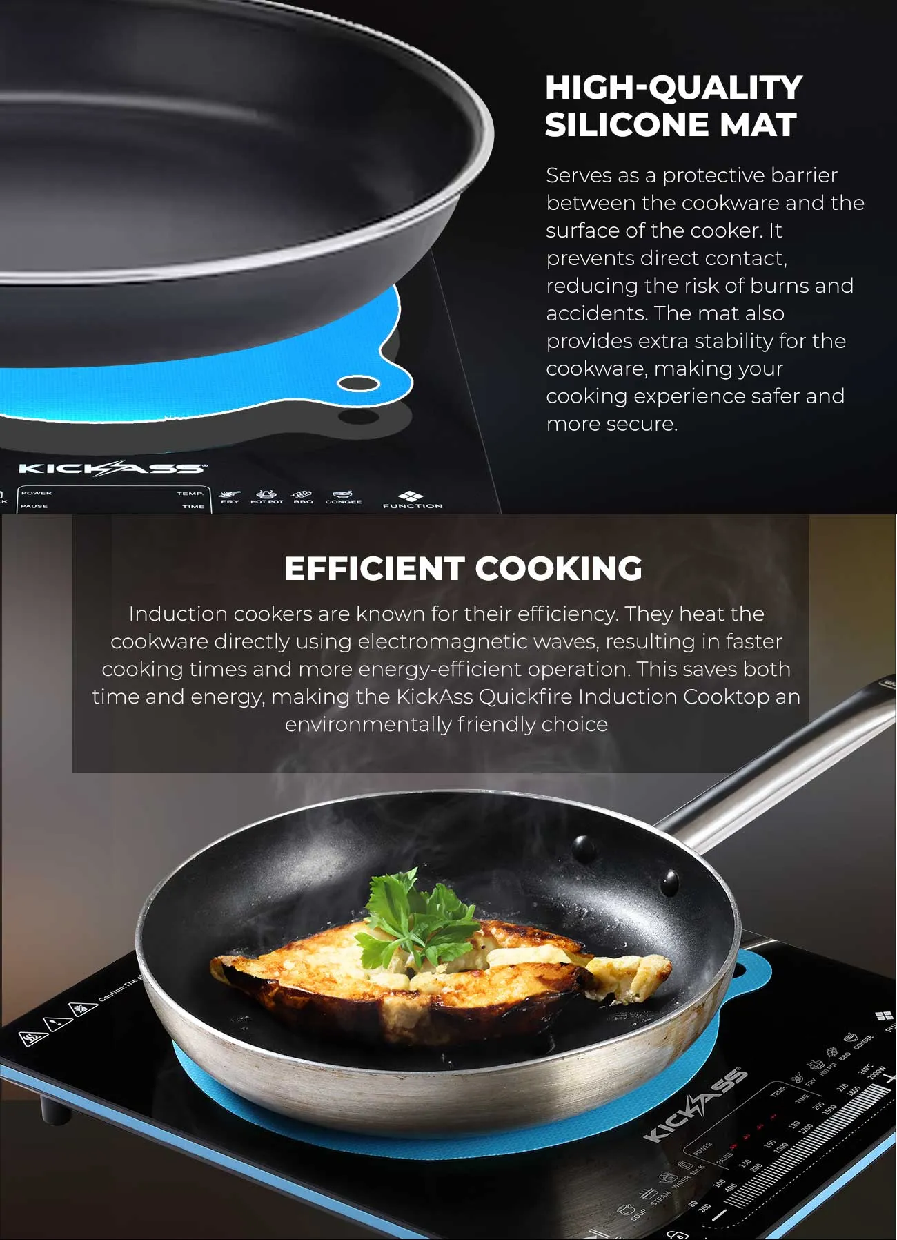 KickAss Quickfire 2000W Portable Induction Cook top